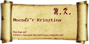 Mocsár Krisztina névjegykártya