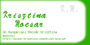krisztina mocsar business card