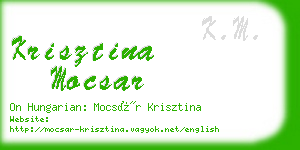 krisztina mocsar business card